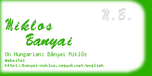 miklos banyai business card